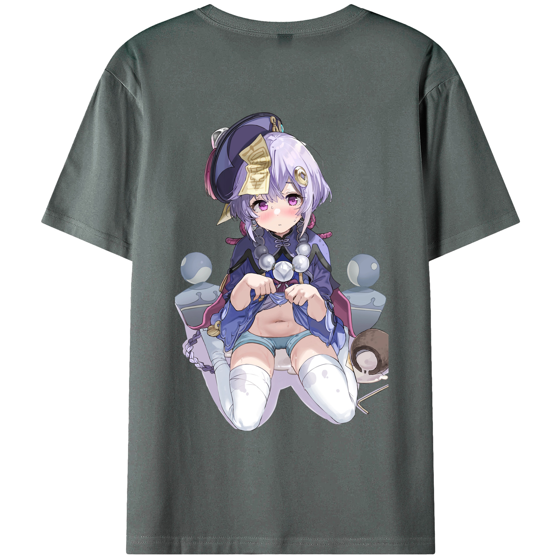 げんし神 七七 なな  genshin Nana 綿100％ メンズ半袖Tシャツ（バックプリント） 通気性